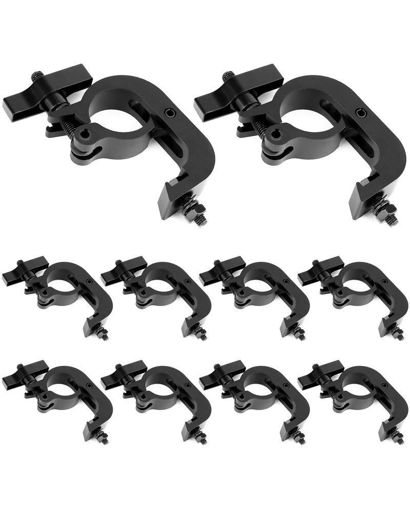 [AUSTRALIA] - QWORK Heavy Duty Truss Clamp Stage Light Trigger Clamp, 10 Pack 330 lb. Aluminum Fixture, DJ Light Clips Fits 1.89-2.0 in. Trusses, for Par Light Moving Head Beam Stage Light, Black 