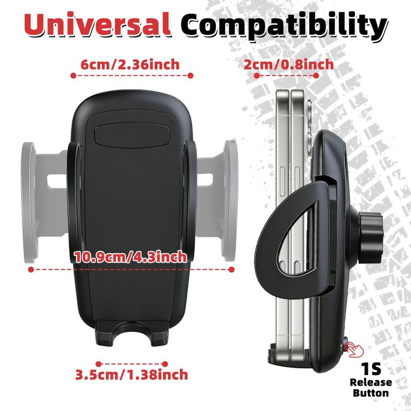 Phone Holder with Charging C Port for Ford Bronco 2021 2022 2023 2024 2025 2026, Easy One Touch Lock, Adjustable Angle 360° Phone Mount for Bronco Accessories (NOT fit for Sport) Clamp