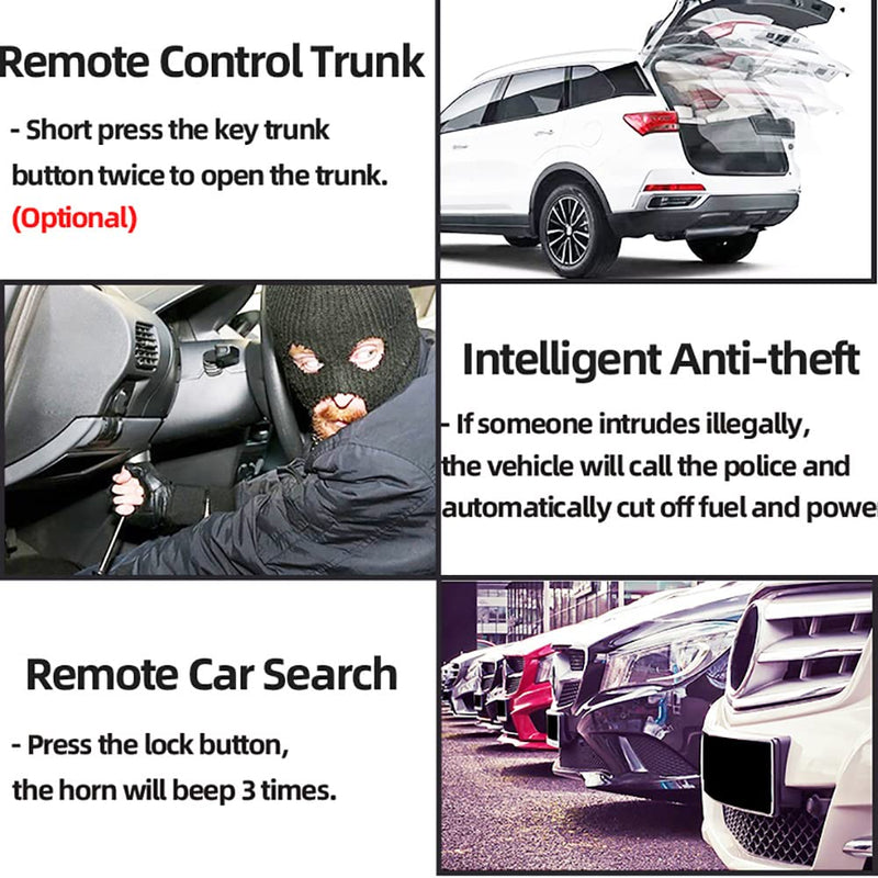 Car Keyless Entry System PKE Mode Remote Control Intelligent Alarm System Central Locking Engine Start and Stop Button Universal for 12V Cars