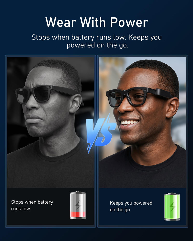Wearable Charger for Meta Ray-Ban Display Glasses, 370mAh Battery Pack | Power Bank Accessories, 16g Lightweight Clip-On Backup Power for Recording, Calls and Travel with USB-C Recharging On the Go