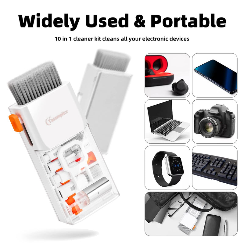 Laptop Cleaning Kit Keyboard Cleaner, Keyboard Cleaning Kit Electronics Cleaning Tool for MacBook iPad Phone iPhone Pro, Brush Tool for Tablet, Computer, PC, TV Camera Lens Computer Vacuum Keyboard Bright White