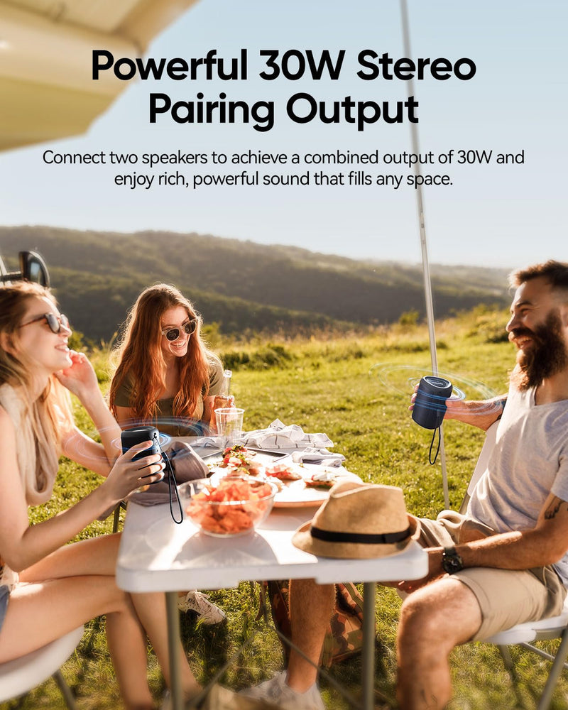 Portable Bluetooth Speaker with Lights,Powerful Crystal Clear Sound,IPX5 Waterproof,All Day Playtime,AUX&TF-Card Input,Bluetooth 5.3,TWS Paring,Small Wireless Speaker for Outdoor,Gift Ideas Black