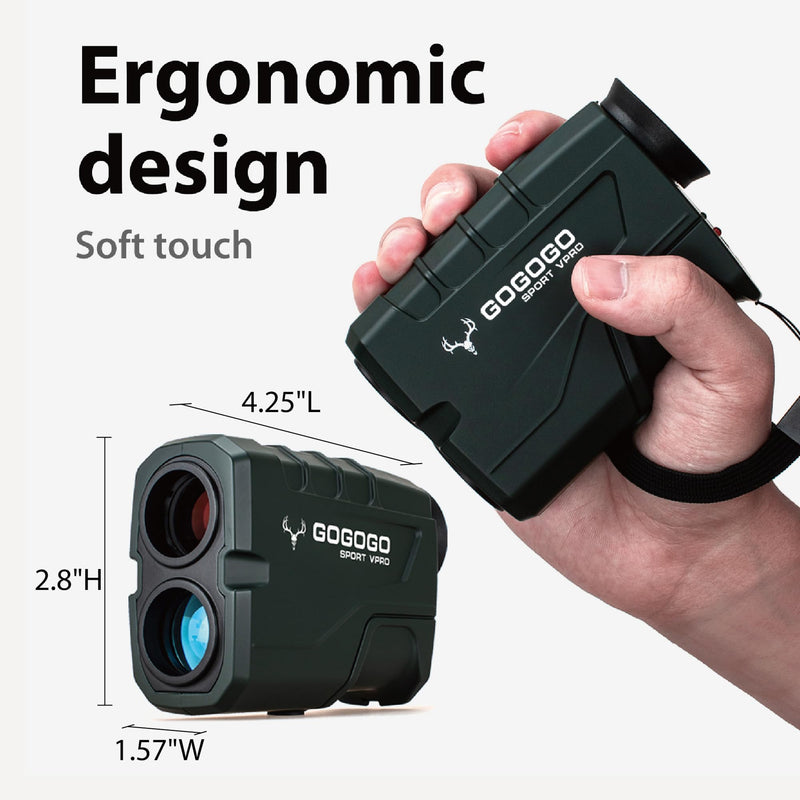 [AUSTRALIA] - Gogogo Sport Vpro Green Hunting Rangefinder -1200 Yards Laser Range Finder for Hunting and Golf with Speed, Slope, Scan and Normal Measurements, Rechargeable 1200 Yard 