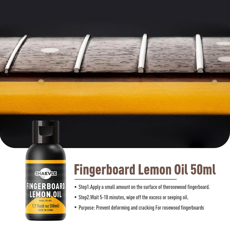 Guitar Cleaning, Guitar Cleaner Polish All IN ONE Kit: Guitar Polish, Fingerboard Lemon Oil, String Cleaner Oil, Guitar String Winder, Cleaning Cloth, for Guitar Care and Maintenance Basic Kit