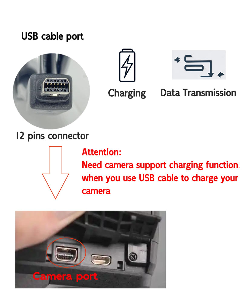 5Ft for Olympus Camera Charger CB-USB5 CB-USB6 CB-USB8 Compatible with Olympus Tough TG-310, TG-320, TG-610, TG-810, TG-820, TG-835, TG-850, TG-860,TG-870 Camera