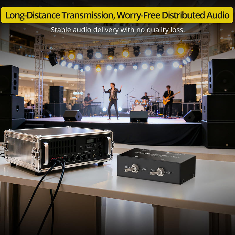 [AUSTRALIA] - PROZOR 2-Zone Speaker Switch Box, 2-Way Amp/Speaker Selector with Independent A/B Control, Passive Stereo Switcher for Amplifier and Receiver, 150W RMS per Channel, Support 4–16Ω Speakers Spring Clip 2 Zone 