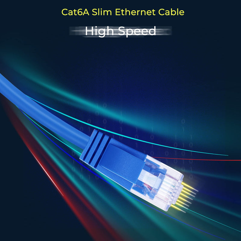 Rapink Patch Cables Cat6a 3ft (50 Pack) Slim, Cat6a Ethernet Patch Cable 10G Support, Snagless Cat 6 Patch Cable for Patch Panel to Switch, Flexiable Cat 6a Ethernet Cable with Gold Plated 50 Pack