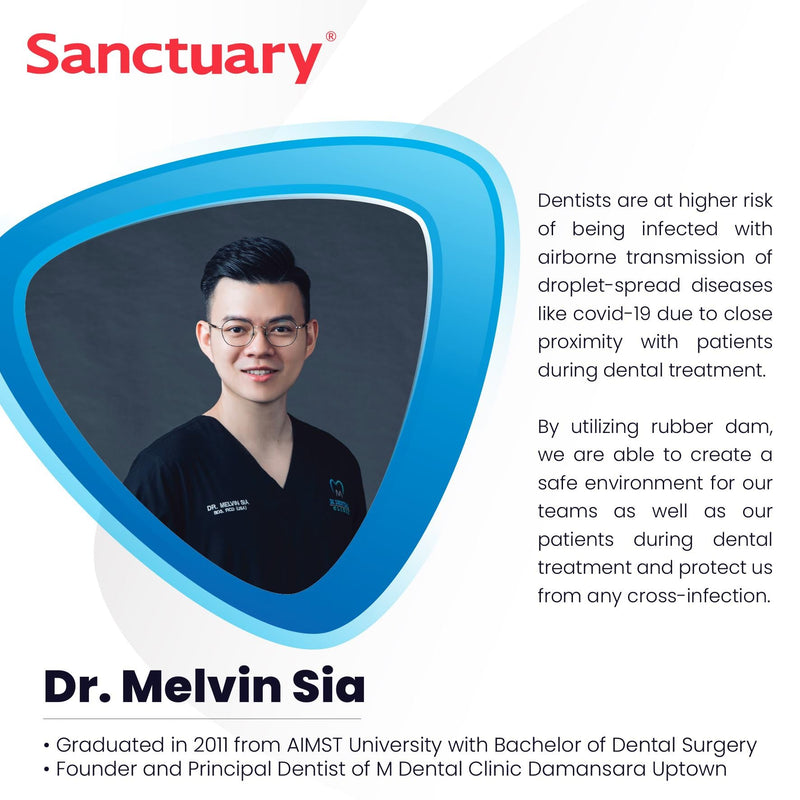 (Made in Malaysia) SANCTUARY Dental Dam Latex 5"X5" (Heavy Gauge) Blue Unscented, 52 Sheets, Powder-Free