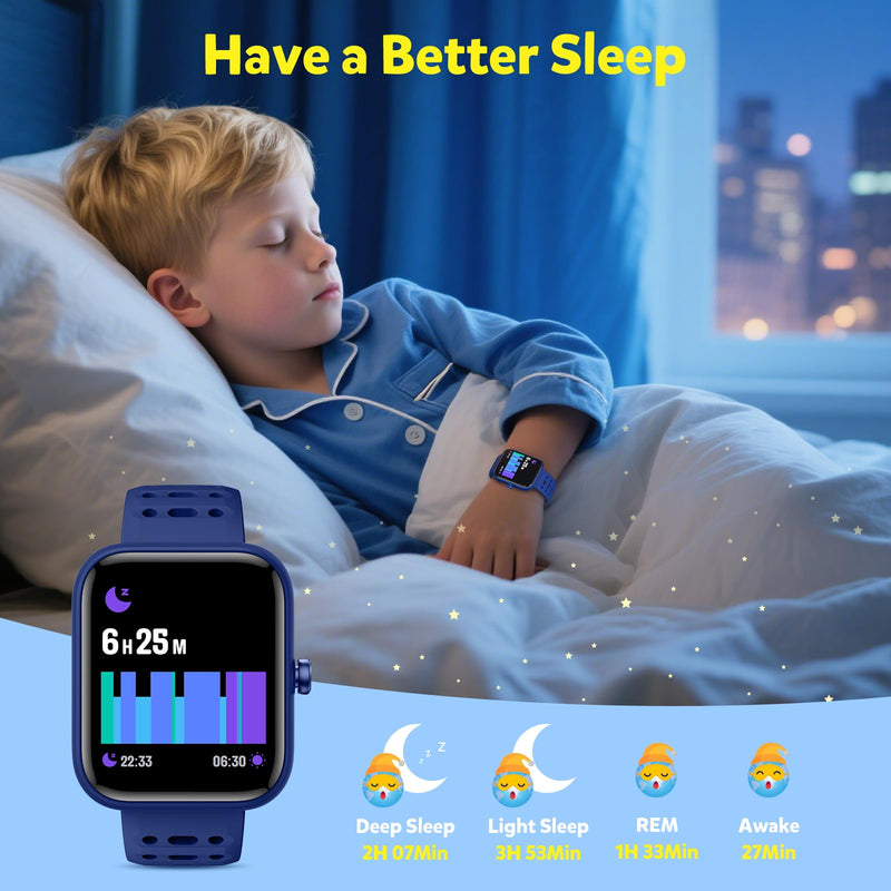 Gydom Smart Watch for Kids, Without/with APP Mode, 1.83" Touchscreen Fitness Tracker Watch, Heart Rate/Sleep Monitor, IP68 Waterproof Pedometer, Puzzle Games for Girls Boys Teens 5-16, 81 Sport Mode