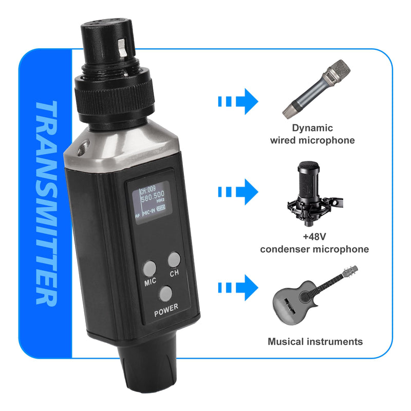 A9 UHF Wireless in-Ear Monitor Pro System Transmitter and Beltpack Receiver for Studio, Band Rehearsal and Live Performance (A9-1) (A9-1-BK) A9-1-BK