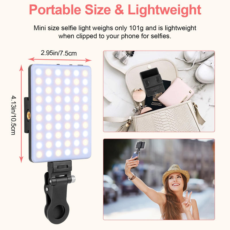 [AUSTRALIA] - XINBAOHONG Rechargeable Clip Fill Video Conference Light, Selfie Light for Phone Android Camera iPad Laptop LED Phone Light for Makeup TikTok Selfie Vlog 