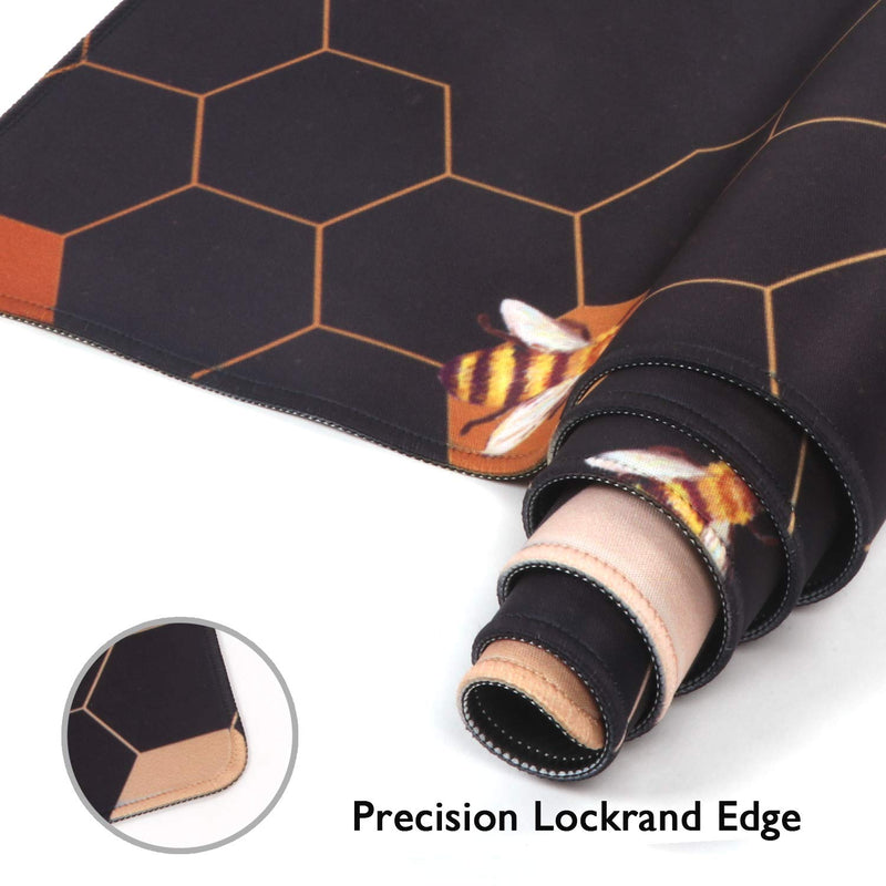 iCasso Extended Gaming Mouse Pad (35.4x15.7 in), Large Non-Slip Rubber Base Mousepad with Stitched Edges, Waterproof Keyboard Mouse Mat Desk Pad for Work, Game, Office, Home - Honeycomb