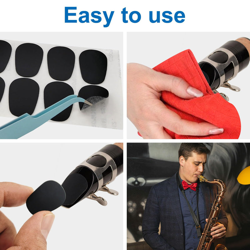 24 Pcs Saxophone Mouthpiece Pads 0.8 mm Alto Saxophone Mouthpiece Pads Sticky Mouthpiece Patches For Saxophone And Clarinet Beginners 24