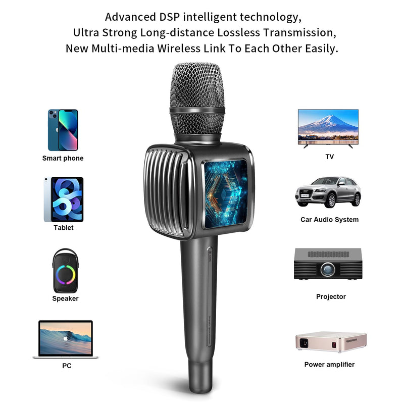 [AUSTRALIA] - TOSING G6 Pro Karaoke Machine for Adults/Kids Singing Microphone,20W Bluetooth Speaker with LCD,Wireless Microphones for Party/Church//Phone/Tablets 