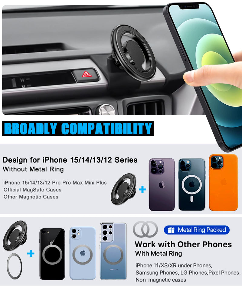 Car Phone Magsafe Holder, Vent Mount for Toyota RAV4 2013-2018 | Adjustable Stand, Dashboard Custom Magnetic Navigation Bracket for iPhone 17 16 15 14 13 12 Pro Max Plus Mini, All Smartphone RAV4/Magsafe