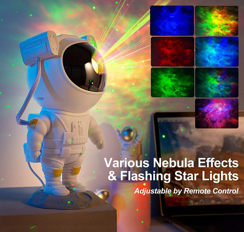 Starry Night Light Projector Astronaut LED Projection Lamp with Remote Control, Adjustable Head Angle,Gift for Kids Adults Home Party Ceiling Decor Christmas Gift (Astronaut)