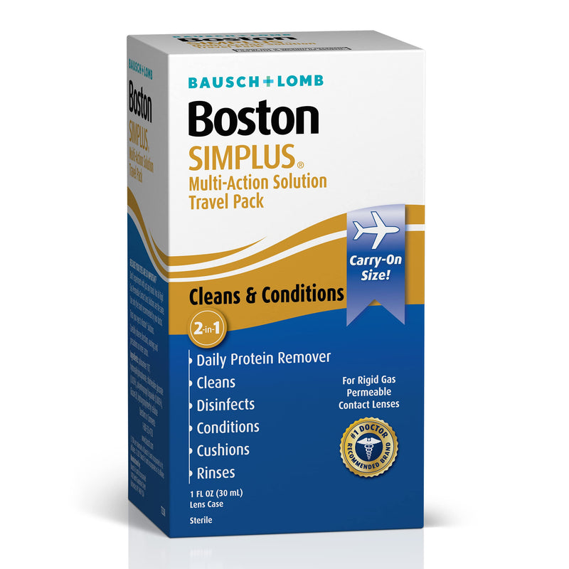 Boston Simplus Contact Lens Solution, for Gas Permeable Contact Lenses, Contact Lens Case Included, 1 Fl Oz 1 Fl Oz (Pack of 1)