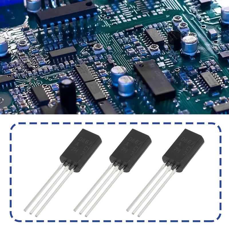 OTOTEC 10 Pairs 3-Pin PNP Silicon Transistors Kit 2SB647AC 2SD667AC B647A D667A Replacement Electrical Components Transistors Black
