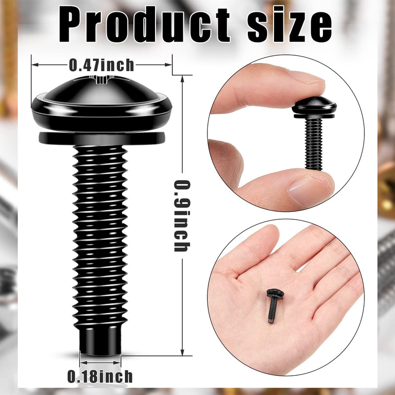 50 Pieces 10/32 Rack Screws 10/32 Rack Mount Screws Stainless Steel Rack Screws Black Server Rack Rail Screws Studio Screws with Nylon Rack Washers for Audio Server Rack Mounts Hardware Rails Size 10-32