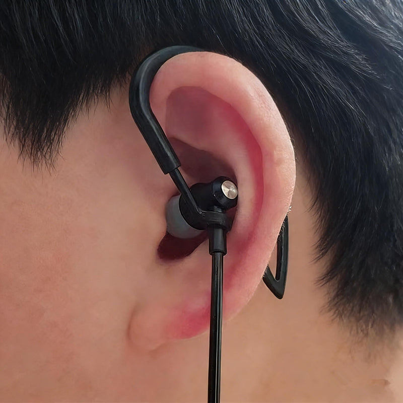Air Tube Headphones with 3.5mm Jack, EMF Blocking Earphones, Anti-Radiation Headsets with Ear Hooks, Radiation Free Earbuds, Comfortable & Safe Stereo Sound. (Black) Black