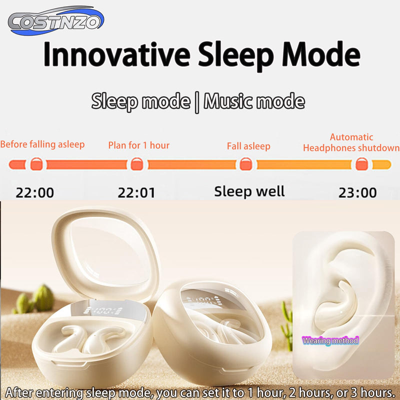 Sleep Earbuds for Side Sleepers-Noise Cancelling Headphones (Beige) | Comfortable Side Sleeping,Innovation Sleep Mode, Invisible Earbuds, Non-In-Ear Design Focused On Ear Canal Health Beige