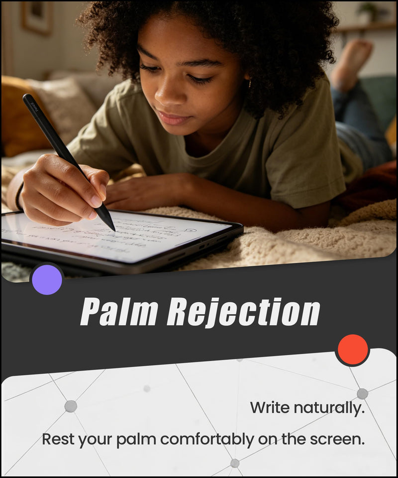 USB-C Pencil for iPad 2018-2026: Hidden-Port & BT Shortcut Button | Stylus Pen with Tilt Sensitivity & Palm Rejection for iPad 6-11th&Mini 5-7th, Air 3-5th/M2/M3, Pro 11"/12.9"/13"(M4/M5)Black Black