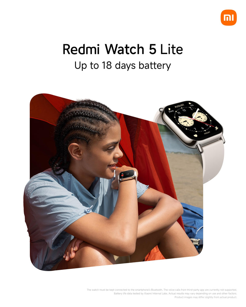 XIAOMI Redmi Watch 5 Lite Global 1.96" Amoled Up to 18 Days Battery GNSS Dual Mic 150+ Workout Modes 5ATM Water Resistance Heart Rate Sensor (Light Gold) Light Gold