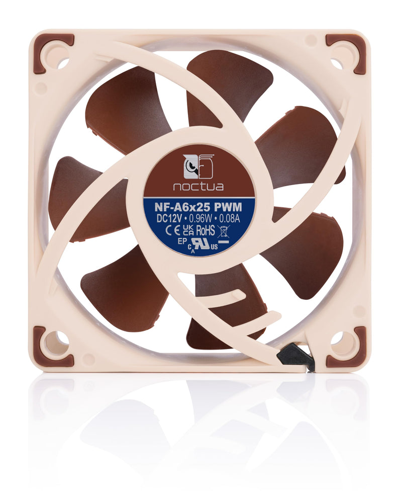 Noctua NF-A6x25 PWM, Premium Quiet Fan, 4-Pin (60mm, Brown)