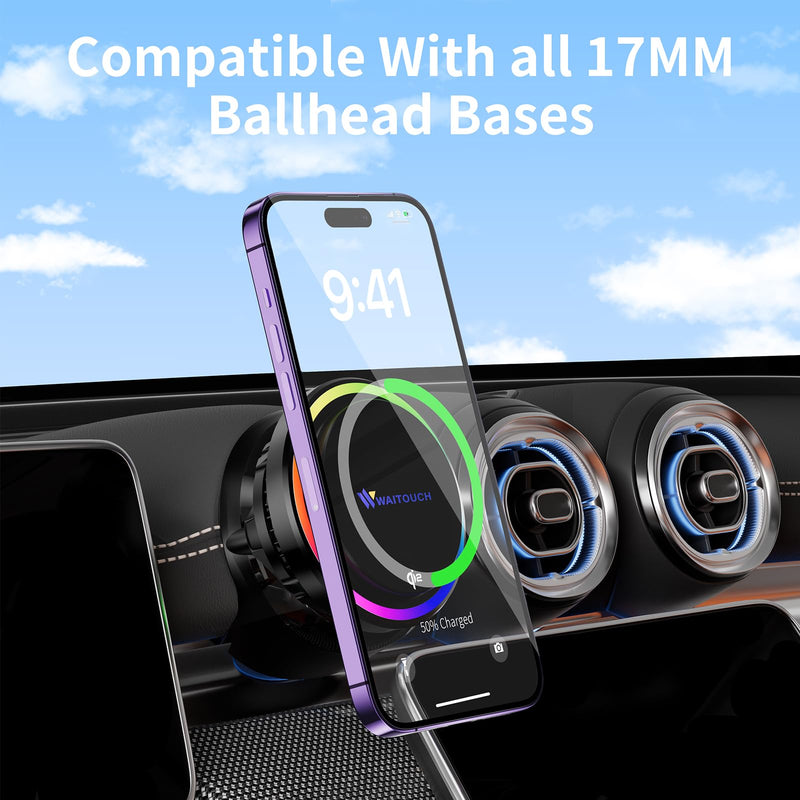 Qi2.2 25W Wireless Car Charger Mount[Fastest Charging Speed] Car Charger for iPhone 16/15/14/13/12 Pro Max/Mini and Others Phone, ice Cooling Charging, Phone Cooler for Car, with Air Vent Holder