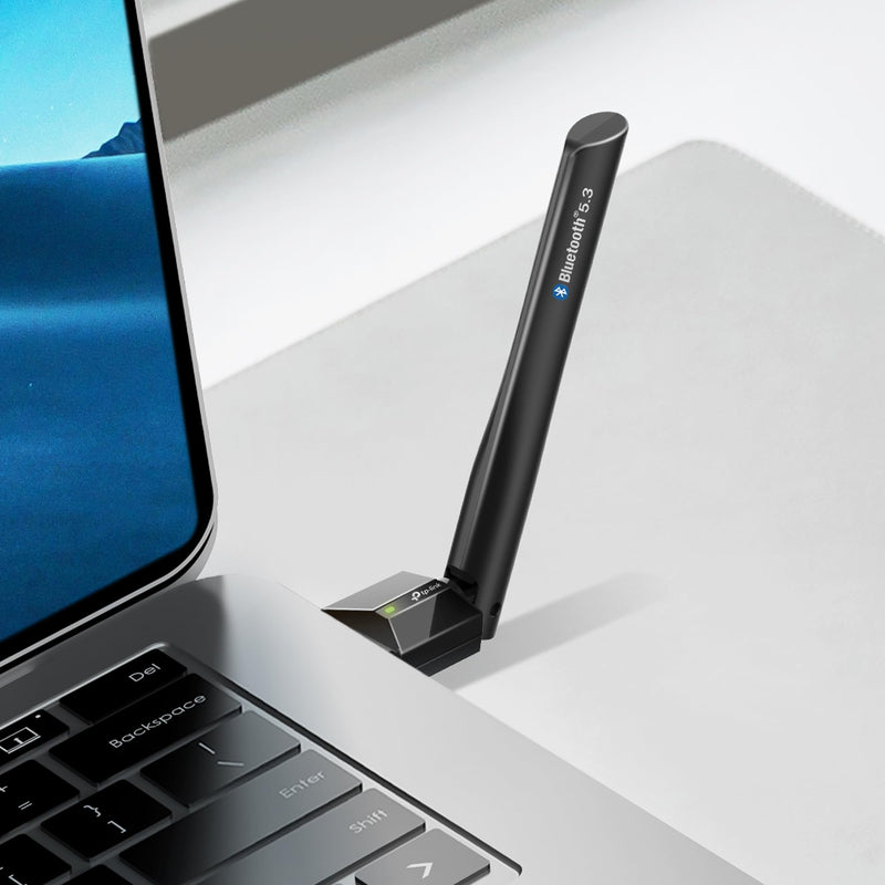 TP-Link USB Bluetooth Adapter for PC, Bluetooth 5.3 Long Range Receiver, Plug and Play, Adjustable Antenna, Supports Windows 11/10/8.1/7 for Desktop, Laptop, Keyboard, Mouse, etc (UB500 Plus)