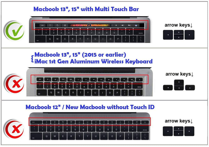 Funut MacBook Pro Keyboard Cover with Touch Bar 13 inch Silicone Keyboard Skin and 15 inch Premium Ultra Thin TPU 2019-2016 (Apple Model A2159 A1989 A1990 A1706 A1707) Skin Protector - Nebula