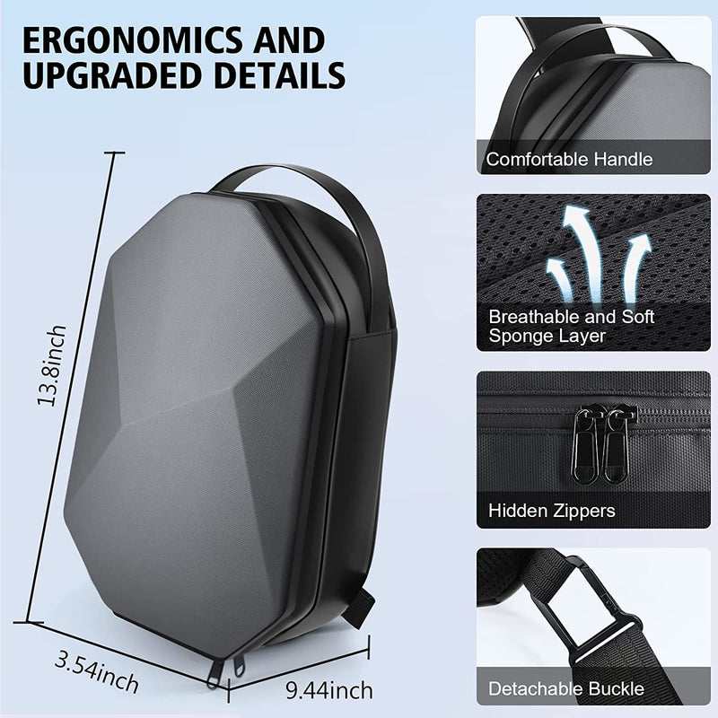 Hard Carrying Case for Meta Quest 3/Oculus Quest 2/Vision Pro VR Headset,Compatible with Head Strap with Battery, VR Gaming Accessories,Fashion Design for Travel and Storage Black