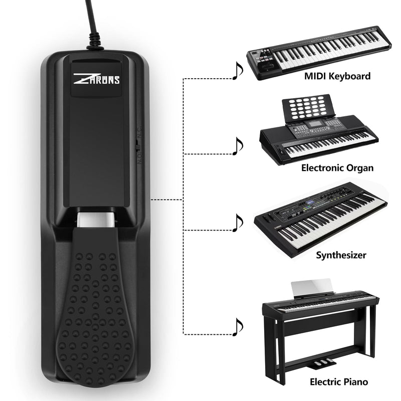 [AUSTRALIA] - Sustain Pedal Universal for Keyboard, Piano Pedal with Polarity Switch for Digital Piano 