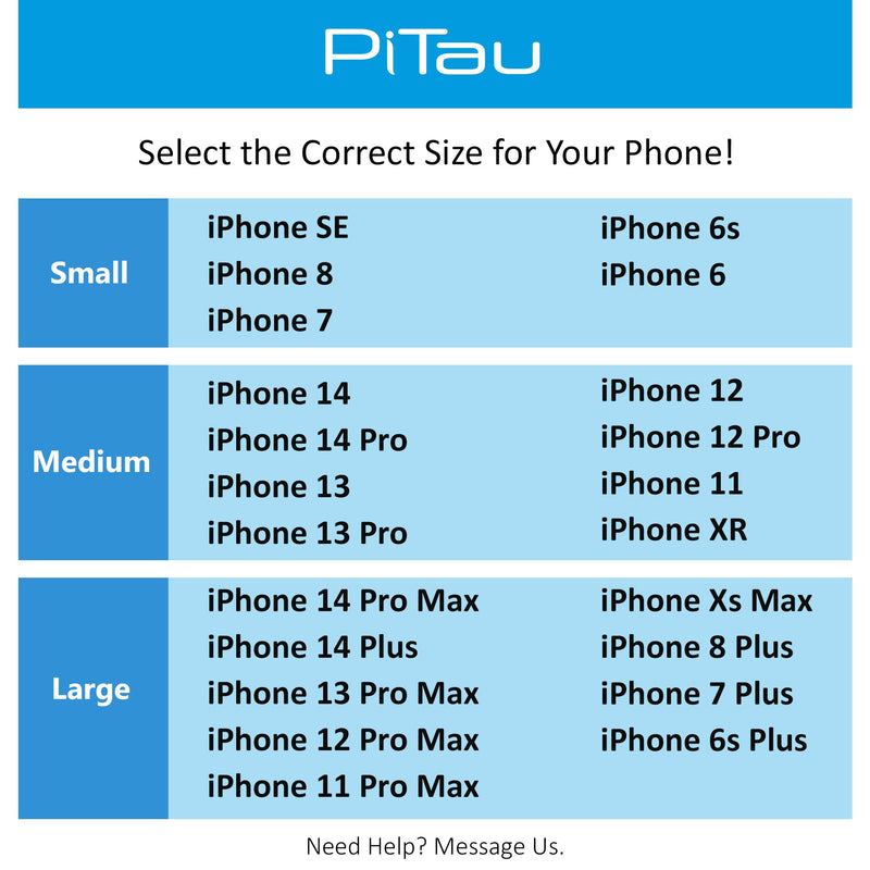 PiTau Holster for iPhone 15 15 Pro 14, 14 Pro, 13 Pro, 13, 12 Pro, 12, iPhone 11, XR - Premium Cell Phone Case with Belt Clip [Magnetic Closure] ID Card Holder Pouch (Fits Otterbox Commuter Case on) Medium Black