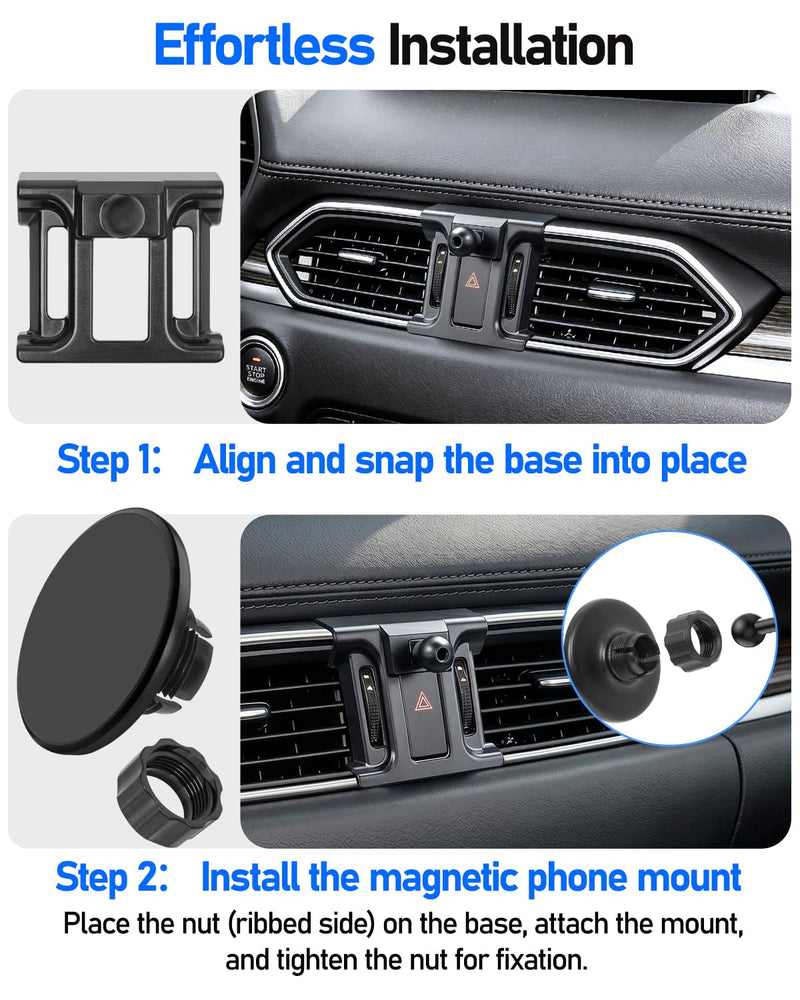Car Phone Holder, Car Mount for Mazda CX5 2017-2025, Air Vent Phone Holder, Magsafe Magnetic Navigation Stand Fit for iPhone 17 16 15 14 13 12 Pro Max Plus Mini, Magsafe Case, All Phones Upgraded Magnetic