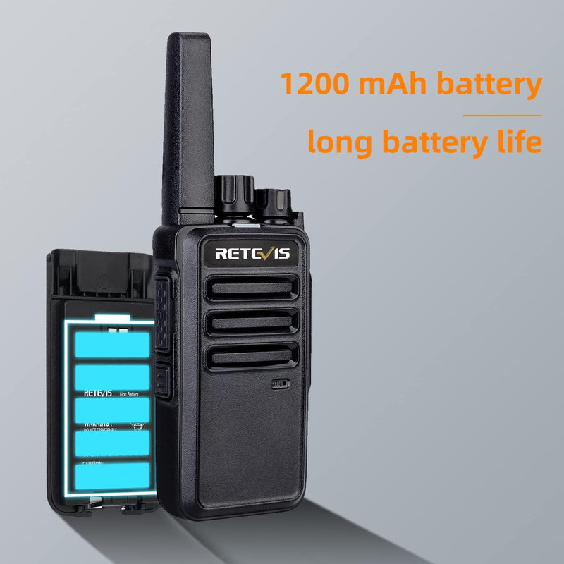 Retevis RT68 Walkie Talkies Rechargeable,Portable FRS Two-Way Radios for Adults,Heavy Duty 2 Way Radios Long Range,USB Charging Base,License Free Walkie Talkie for Road Trip Gifts Camping (2 Pack) without display
