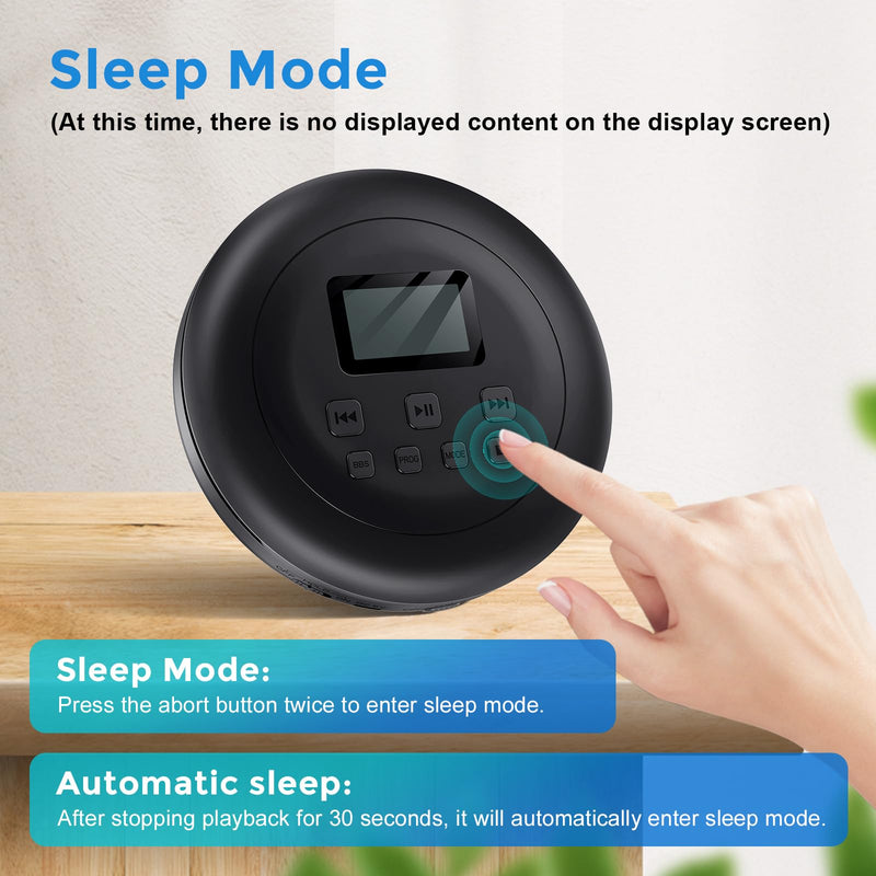Gueray Portable CD Player Personal CD Players with Headphones LCD Display Anti-Skip Protection HiFi Classic CD Walkman Music Player Memory CD Player for Car Home
