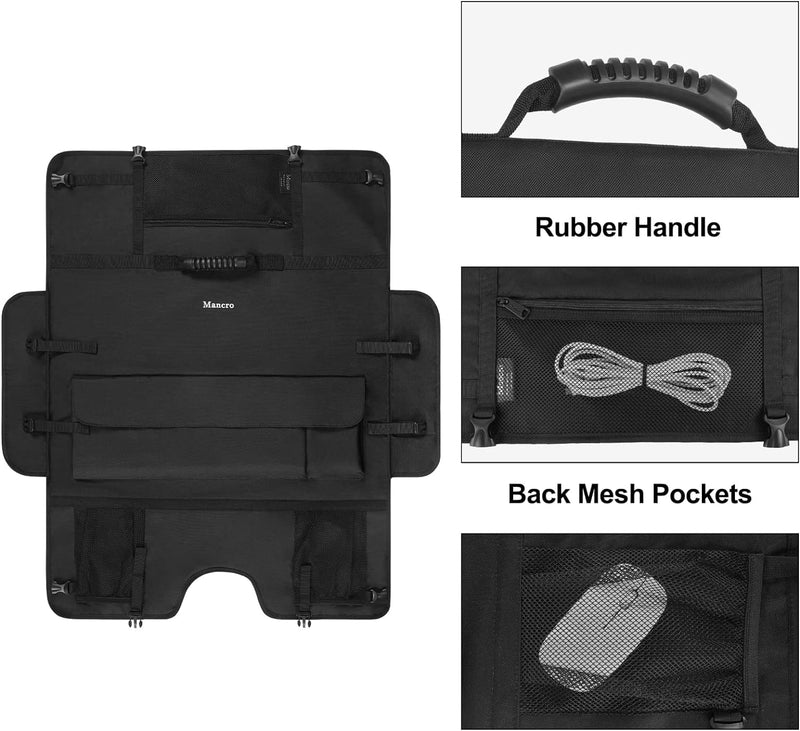 Mancro Monitor Carrying Case Compatible with Apple 27" iMac | Padded Travel Carrying Bag, Rubber Handle, Pockets for 27" Screen and Accessories, Protective Dust Cover