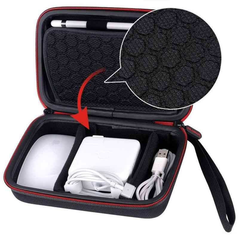 Smatree Hard Case Compatible for Apple14&16inch MacBook Pro's Pencil,Magic Mouse,Magsafe Power Adapter,BeatsX, Monster Magnetic Charging Cable,Travel MacBook Pro Accessories Organizer Bag,Black Black