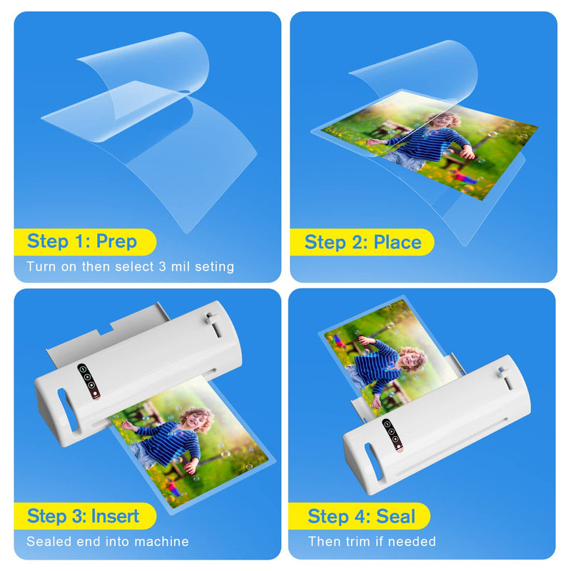 KTRIO Laminating Sheets, Holds 8.5 x 11 Inch Sheets 30 Pack, 3 Mil Thermal Laminating Pouches 9 x 11.5 Inch Clear Plastic Lamination Sheet Paper for Laminator, Round Corner Letter Size