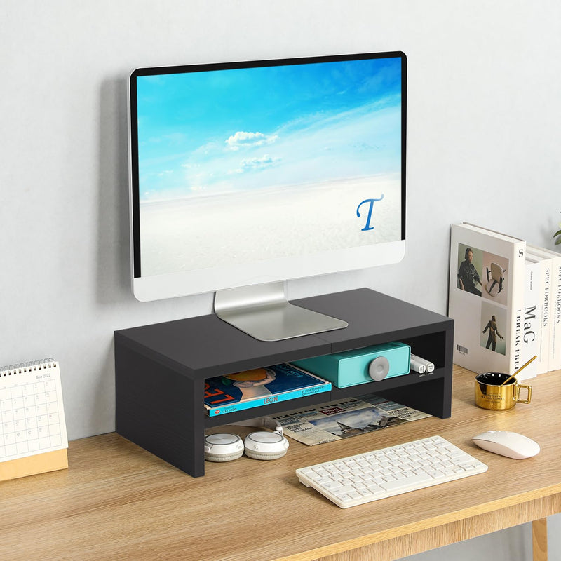 TEAMIX 2 Tiers +2 Pack Desktop Monitor Stand Riser 20 Inch Printer Stand, Desktop Organizer.