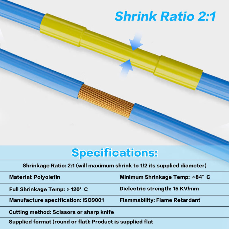 1250 Piece Heat Shrink Tube Set, Heat Shrink Tubing, 2:1 Ratio Insulation Hose, Heat Shrink Tube Assortment, Electrical Wire Cable, Heat Shrink Tube Kit, for Insulating & Repairing Cables