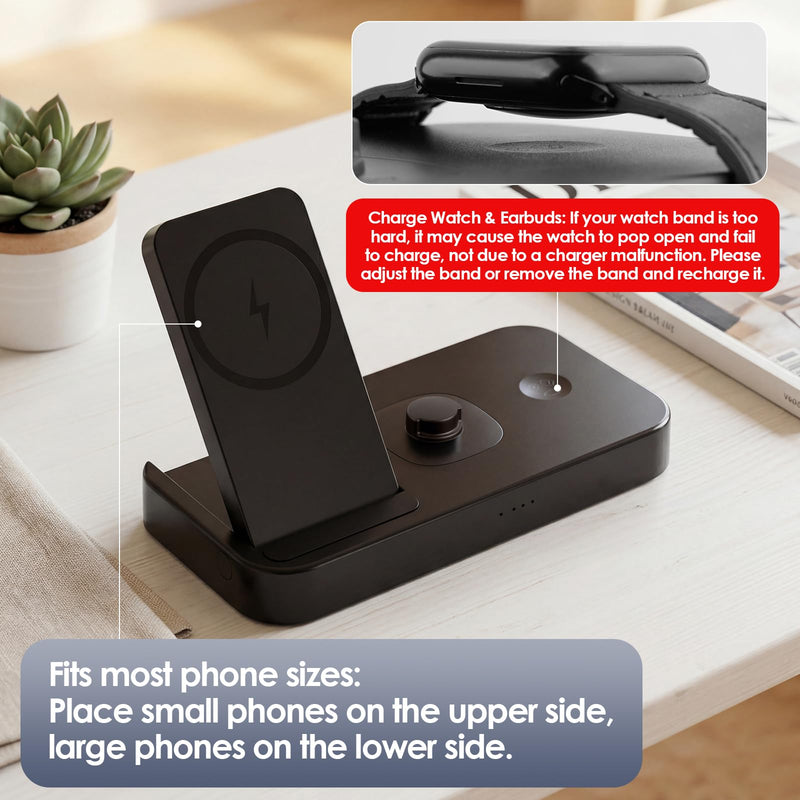 4 in 1 Fast Charging Station for Oura Ring Gen3 Charger, Charger for iPhone17/16/15/14/13/12, Apple Watch, AirPods, Samsung Galaxy S25/S24/S23/S22/S21, Galaxy Watch Buds (Size 7) Size 7
