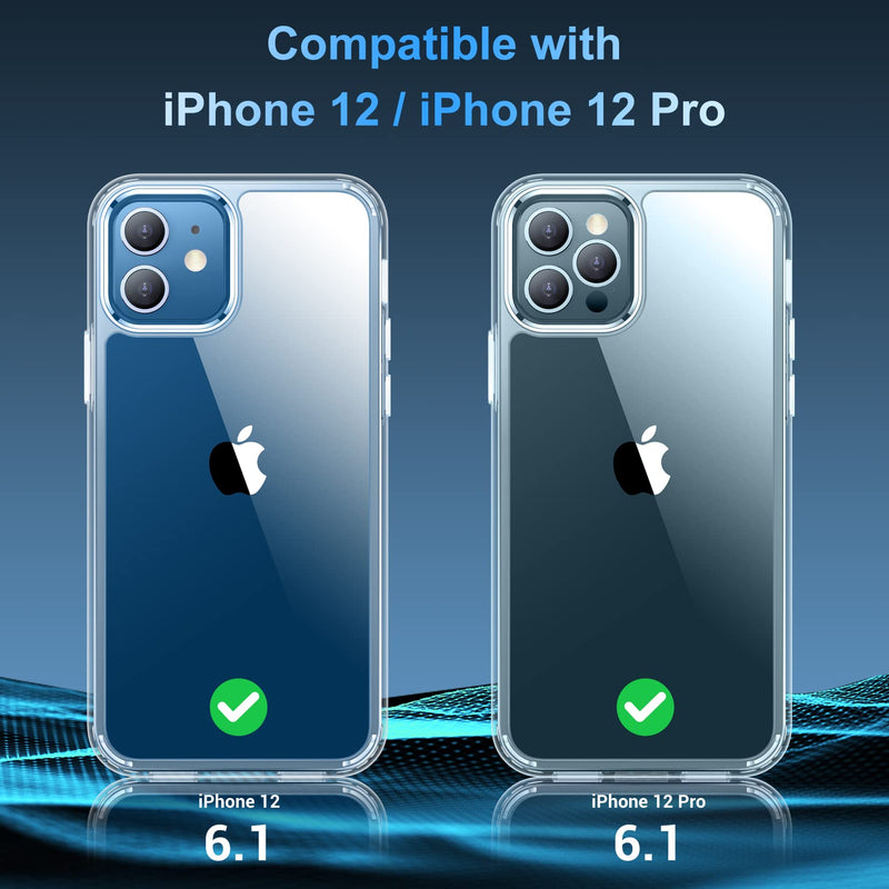 Temdan for iPhone 12 Case & iPhone 12 Pro Case, [Not Yellowing] [Ultra Slim] Lightweight Thin Shockproof Phone Case for iPhone 12 Case & iPhone 12 Pro Case-Clear Crystal Clear iPhone 12/12 Pro