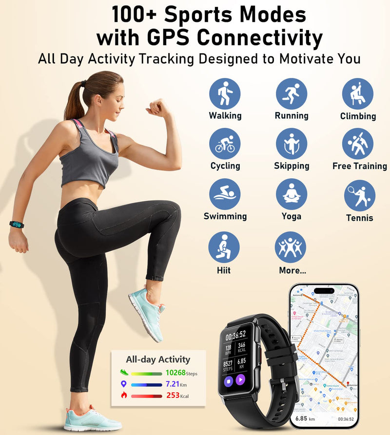 Mindrose Smart Watch Health Fitness Tracker with 24/7 Heart Rate, Blood Oxygen Blood Pressure Sleep Monitor, 115 Sports Modes