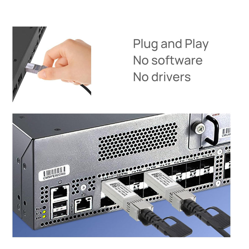 SFP+ DAC Twinax Cable - SFP Patch Cable,40GBASE-CU Passive Direct Attach Copper SFP Cable for Cisco SFP-H10GB-CU2M,Ubiquiti UniFi UC-DAC-SFP+,Meraki,Fortinet,D-Link,3-Meter(10ft) 3m (40Gb)