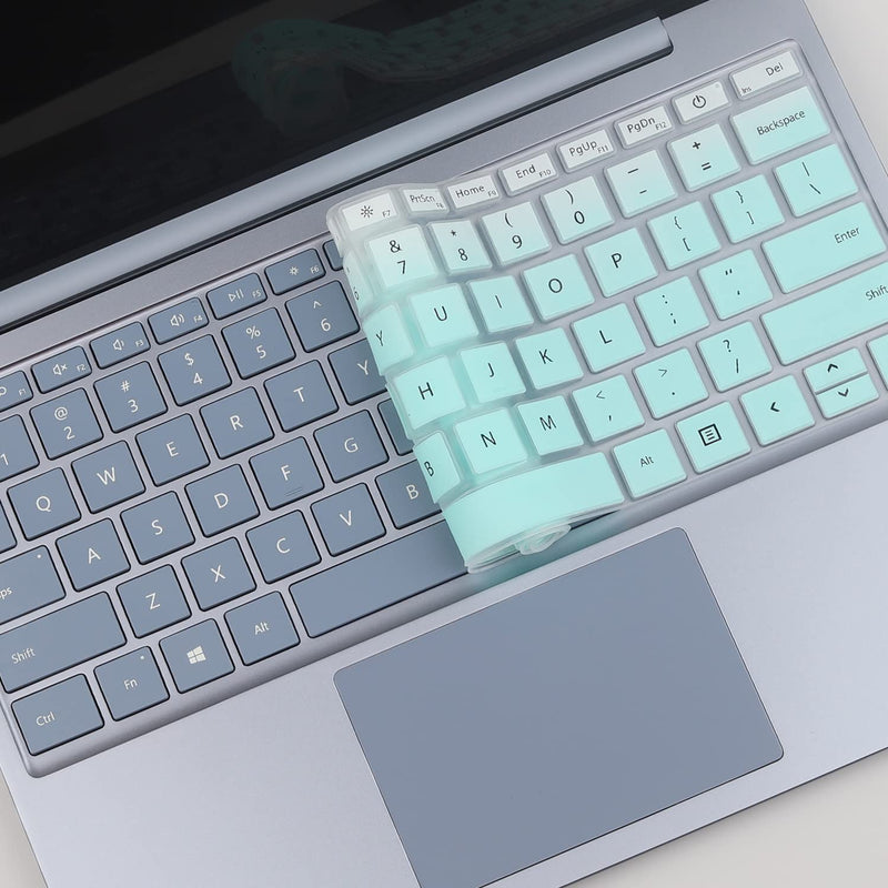 MUBUY Keyboard Cover for 12.4" New Microsoft Surface Surface Laptop Go 2 (2022 Release) & 12.4 " Surface Laptop Go (2021 2020 Release) Touchscreen Laptop (Not fit Surface go 10.5") -MintGreen MintGreen