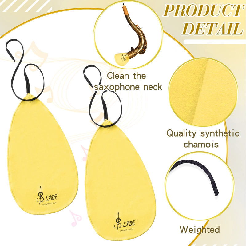 4 Pcs Saxophone Cleaning Kit Alto Sax Cleaning Cloth Clarinet Cloth Swab Instrument Cleaner for Inside Tube Suitable Clarinet Piccolo Flute Sax Saxophone