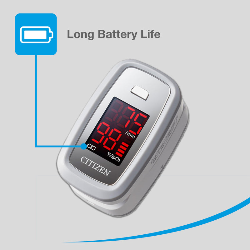 [AUSTRALIA] - Citizen Citizen Healthcare Systems Pulse Oximeter - Large, Easy-to-Read Display, Finger Clip, Pulse Rate and Blood Oxygen Saturation Indicator - Battery Operated 