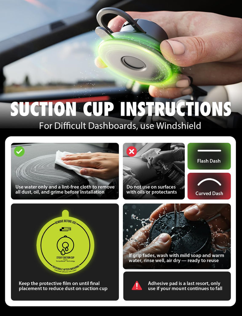 Bracketron TripGrip Pro Tesla Phone Holder, Suction Cup, 360° Rotation | 3-in-1 Tesla phone holder mount with TemperBond suction technology, secure dashboard and windshield installation